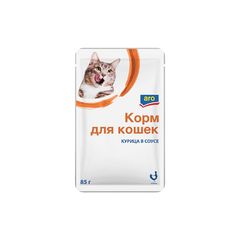 Корм для кошек ARO 85гр\30шт курица в соусе пауч сашет