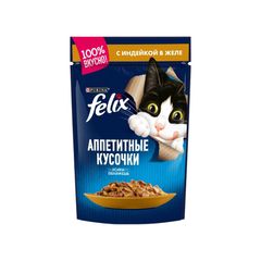 Корм для кошек Феликс 75гр\26шт с индейкой в желе 