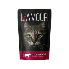 Корм для кошек L'AMOUR 75гр\28шт с говядиной в соусе 