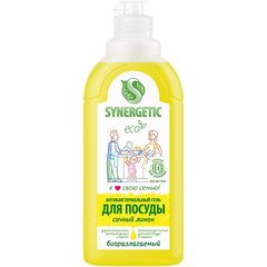 Средство д/мытья посуды Синергетик 500мл\24шт Лимон без курка 