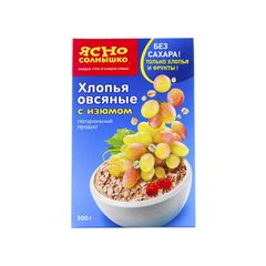 Хлопья Ясно-Солнышко 300гр\8шт овсяные с изюмом 