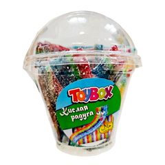 Жев. мармелад ToyBox 150гр\12шт (Стакан) Кислая радуга 
