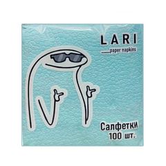 Салфетки LARI 100шт\25шт Бумажные пастельно-голубой 