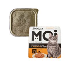 Корм для кошек Мой питомец 100гр\ д/стерилиз. "Кусочки желе с индейкой"(РАСПРОДАЖА) 