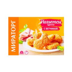 Наггетсы Мираторг 300гр\12шт с куриной ветчиной 
