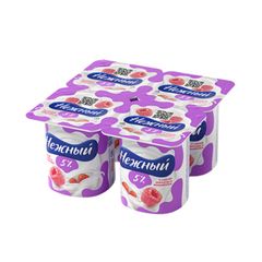 Продукт йогуртный Нежный 100гр\ 5% Сливочный с соком малины и земляники (ЗМЖ) 
