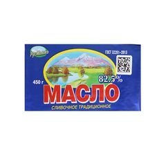 Масло сливочное  Русмолоко 450гр\12шт Традиционное 82,5% 