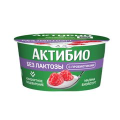Биойогурт АКТИБИО 130гр\12шт Малина без лактозы 