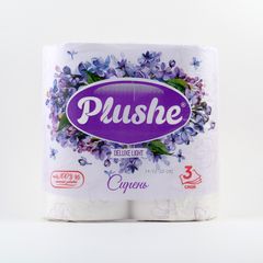 Туалетная бумага Plushe 4рул\12шт 3сл Deluxe Сирень  