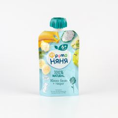 Пюре Фруто Няня 90гр\ яблоч-банан с творогом и сах. дой-пак