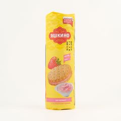 Печенье Яшкино 190гр\ с клубнич. кремом 