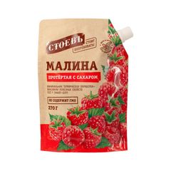 Ягода Стоев 270гр\18шт Малина протертая с сахаром дой-пак