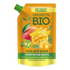 Гель для душа Прелесть BIO 1л\6шт Тропическое манго (РАСПРОДАЖА) дой-пак