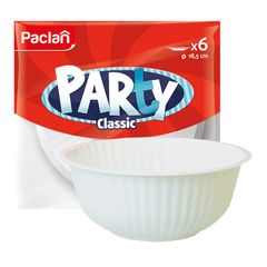 Тарелка Paclan 6шт\18шт пластик.PS, глубокая 185мм Party Classic 