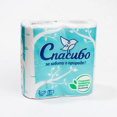 Туалетная бумага  4рул\ 2сл "Спасибо за заботу о природе!" 