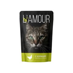 Корм для кошек L'AMOUR 75гр\28шт с курицей  в соусе 
