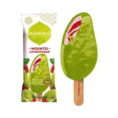 Мороженое Бахрома 75гр\26шт Эскимо Клубничный Мохито 