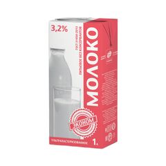 Молоко Эконом 1л\6шт ультра 3,2%  п/пак