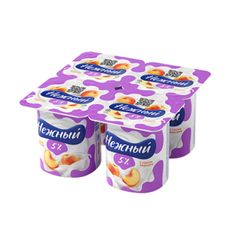 Продукт йогуртный Нежный 100гр\ 5% Сливочный с соком персика (ЗМЖ) 