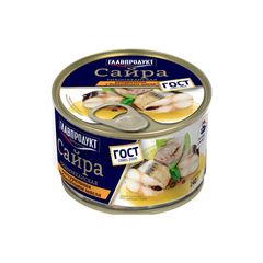 Сайра ГлавПродукт 240гр\24шт тихоокеанская натуральная с доб. масла 