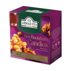 Чай Ahmad Tea 20 пак.\12шт Облепиховые Леденцы, черный, листовой, пирамидки 