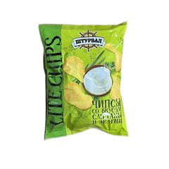 Чипсы Штурвал 20гр\ Lite Chips чипсы со вкусом сметаны и зелени 