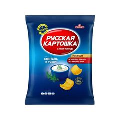 Чипсы Русская картошка 50гр\24шт Сметана и укроп 