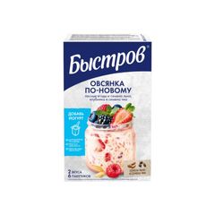 Хлопья Быстров 210гр\8шт с семен. льна и лесными ягодами с клубникой и чиа Коробка