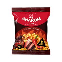 Лапша Анаком 90гр\40шт быстр. приг. пакет со вкус. Говядины Острая 