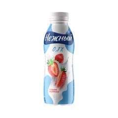 Продукт йогуртный Нежный 420гр\ 0,1% С соком клубники (ЗМЖ) бут.