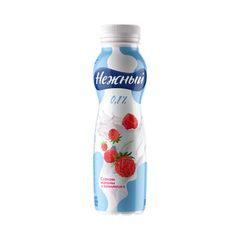 Продукт йогуртный Нежный 285гр\ 0,1%  С соком малины и земляники (ЗМЖ) бут.