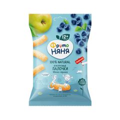 Кукурузные палочки Фруто Няня 20гр\9шт с яблоком и черникой флоу-пак