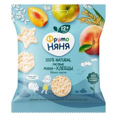 Мини-хлебцы Фруто Няня 30гр\9шт рисовые с яблоком, персиком 