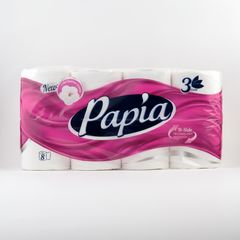 Туалетная бумага Papia 8рул\7шт 3сл. Белая  