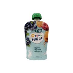 Пюре Фруто Няня 90гр\ Яблоко черника с печеньем 