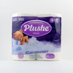 Туалетная бумага Plushe 4шт\12шт Classic 2сл Белая 