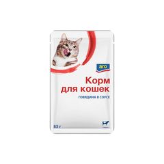 Корм для кошек ARO 85гр\30шт с говядиной в соусе пауч сашет