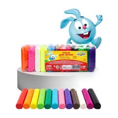 Игрушка  \ Воздушный пластилин, прыгающий «Смешарики»,12 цв 