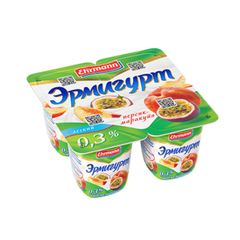 Продукт йогуртный Эрмигурт 100гр\ Персик-маракуйя 0,3% (ЗМЖ) 