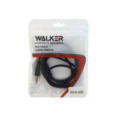 Кабель WALKER \ AUX 3,5мм A-A WCA-205 (в пакете), черный 
