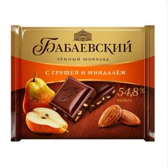 Шоколад Бабаевский 70гр\20шт темный с грушей и миндалем 