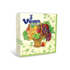 Салфетки Veiro 1шт\14шт 3сл. "Корзина с фруктами" 33Р3/20 