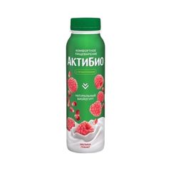 Биойогурт АКТИБИО 260гр\9шт Малина и Гранат 1,6% пэт
