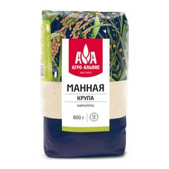 Крупа Агро-Альянс 800гр\12шт Манная Элитная 
